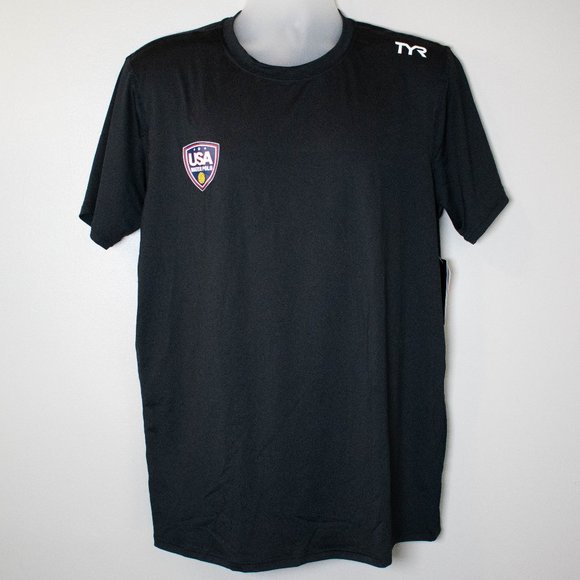 TYR Water Polo Black Men's Rashguard T-shirt - Picture 1 of 9